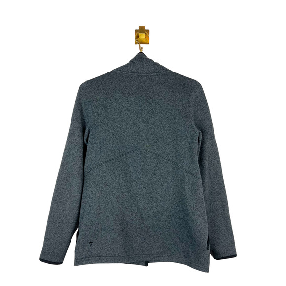Ivivva by Lululemon Girl Gray Open Front Knit Jacket Cardigan Funnelneck Sz 14 - Picture 2 of 8